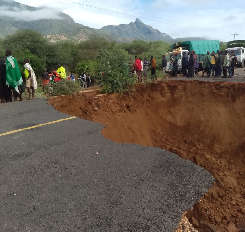NTV Kenya: Motorists stranded after heavy rains destroy part of ...