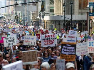 Thousands of protesters rally against Trump across US