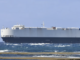 Crew evacuated as cargo ship carrying 3,000 cars catches fire in the Pacific