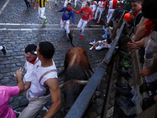 Man gored with horn in Spain’s bull running festival