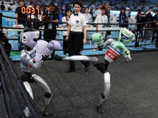 Robots race, play football, crash and collapse at China’s ‘robot Olympics’