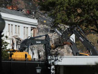 Parts of White House’s East Wing demolished to build Trump’s $250m ballroom