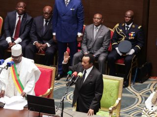 Cameroon swears in world’s oldest president after disputed vote