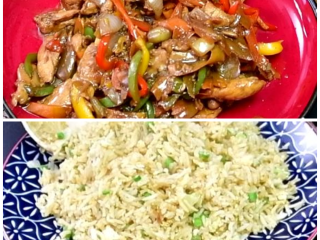 Stir Fry Chicken & Fried Vegetable Rice | Pishi Bomba