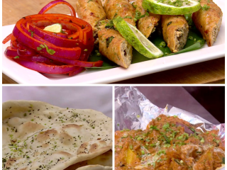 Chicken Seekh Kebab, Chicken Tawa & Naan | Pishi Bomba