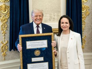 Venezuela’s Machado gives her Nobel medal to Trump