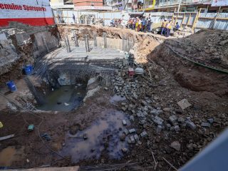 Six workers rescued after wall collapse near OTC in Nairobi CBD