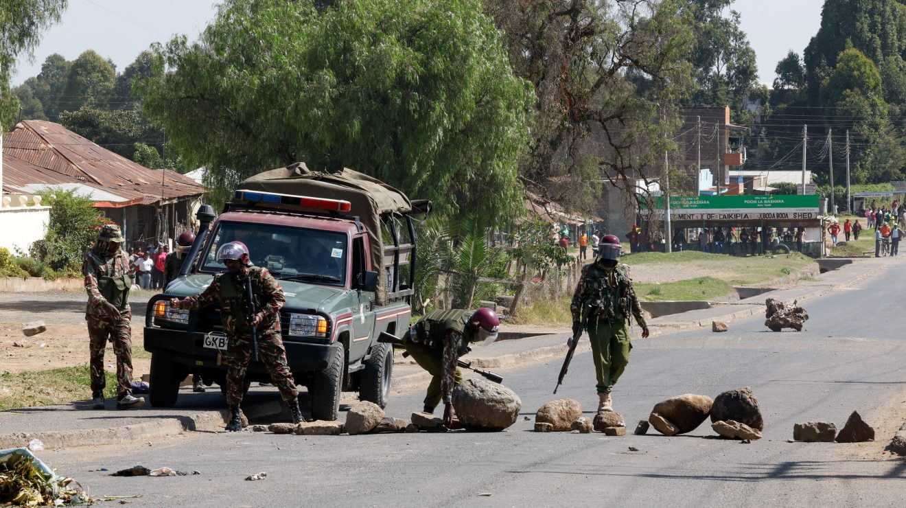Police deploy tear gas during protests against US 