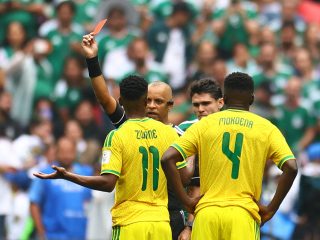 Mexico get World Cup party started with win as South Africa see red