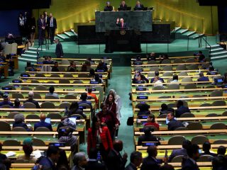 Delegates walk out in protest as Netanyahu addresses UN