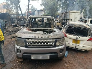 45 vehicles damaged after fire ravages garage in Kilimani